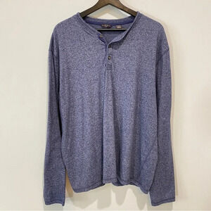 Black Brown Men's Henley Long Sleeve in Heather Blue Size XXL Super Soft